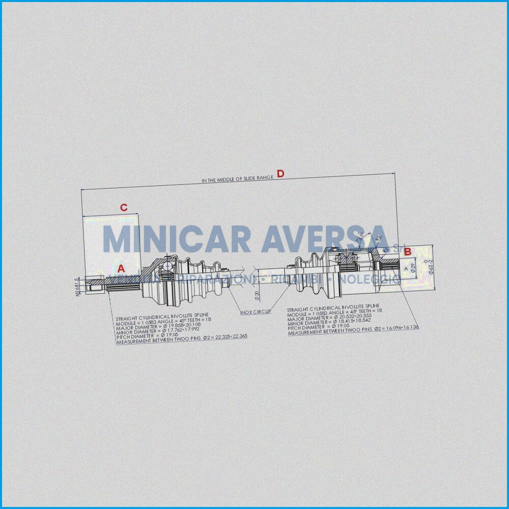 Semiasse Sx - Jdm - Lung. 605(80) - Dvtr25 Semiasse Sx Bellier Divane Opale - R.Doc Non Originale