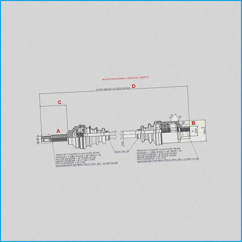 SEMIASSE DX SX - LUNG. 653MM (80) CHATENET CH26 - ADATT. - 01.26.144 - R.DOC NON ORIGINALE