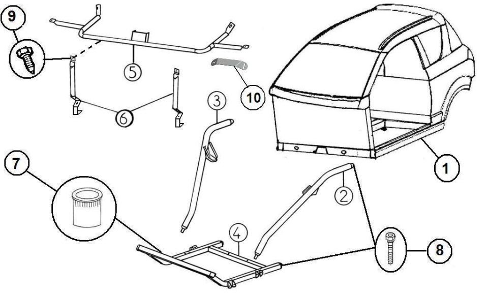 Tavola ricambi Aixam · Carrozzeria