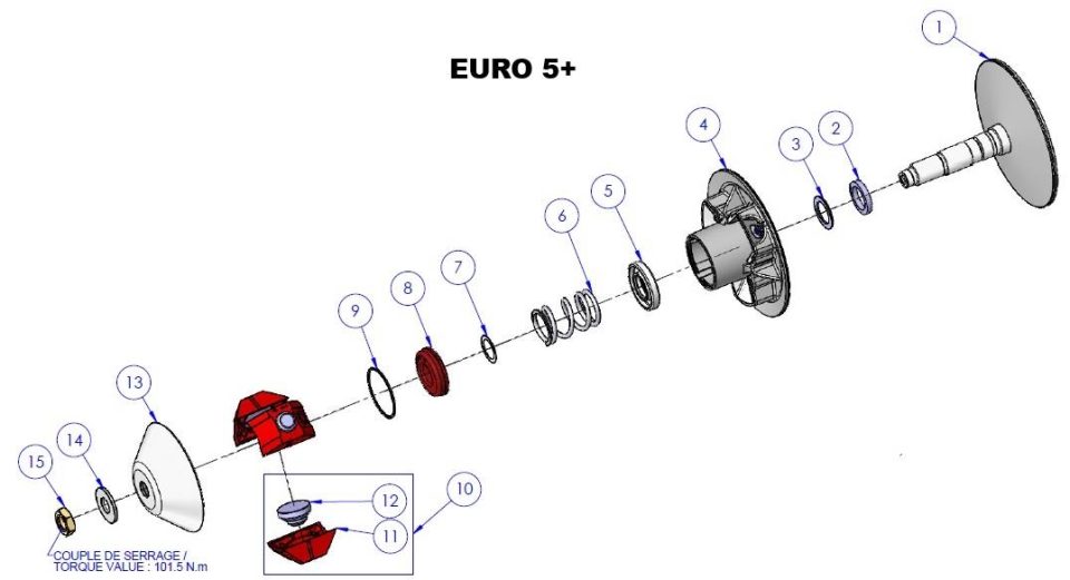 Tavola ricambi Aixam · Variatore