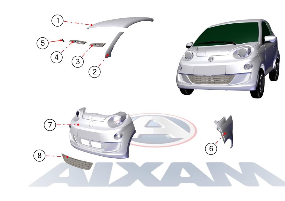 Tavola ricambi Aixam · Carrozzeria