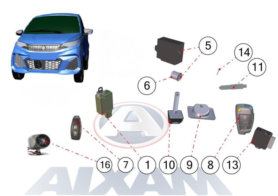 Tavola ricambi Aixam · Accessori Elettrici