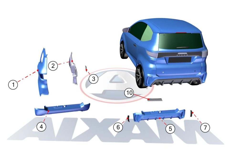 Tavola ricambi Aixam · Carrozzeria