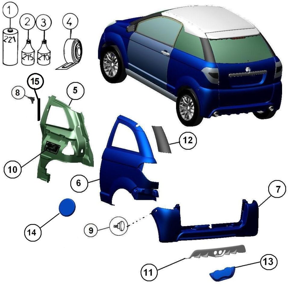 Tavola ricambi Aixam · Carrozzeria