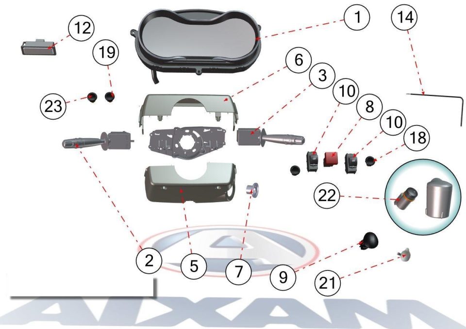 Tavola ricambi Aixam · Accessori Elettrici
