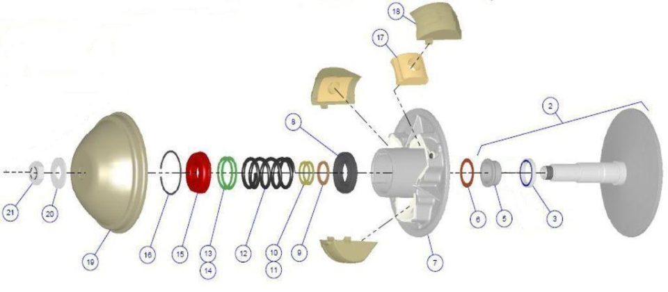 Tavola ricambi Aixam · Variatore