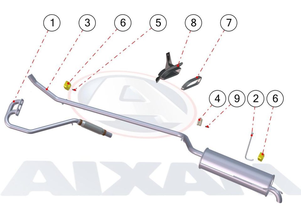 Tavola ricambi Aixam · Scarico
