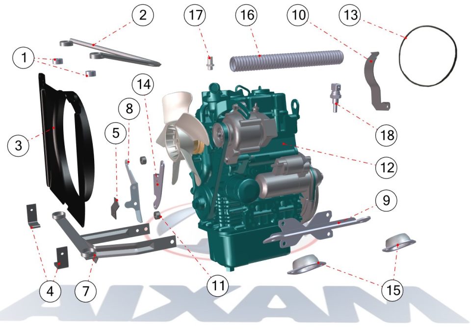 Tavola ricambi Aixam · Accessori motore