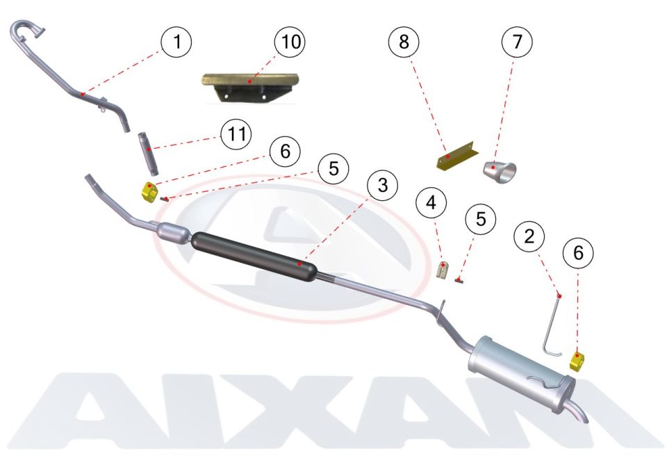 Tavola ricambi Aixam · Scarico