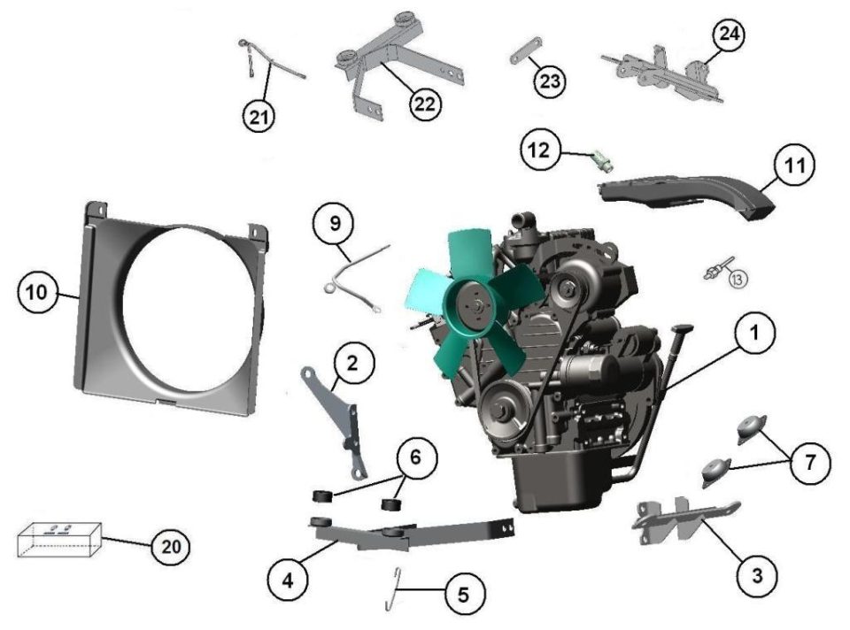 Tavola ricambi Aixam · accessori motore