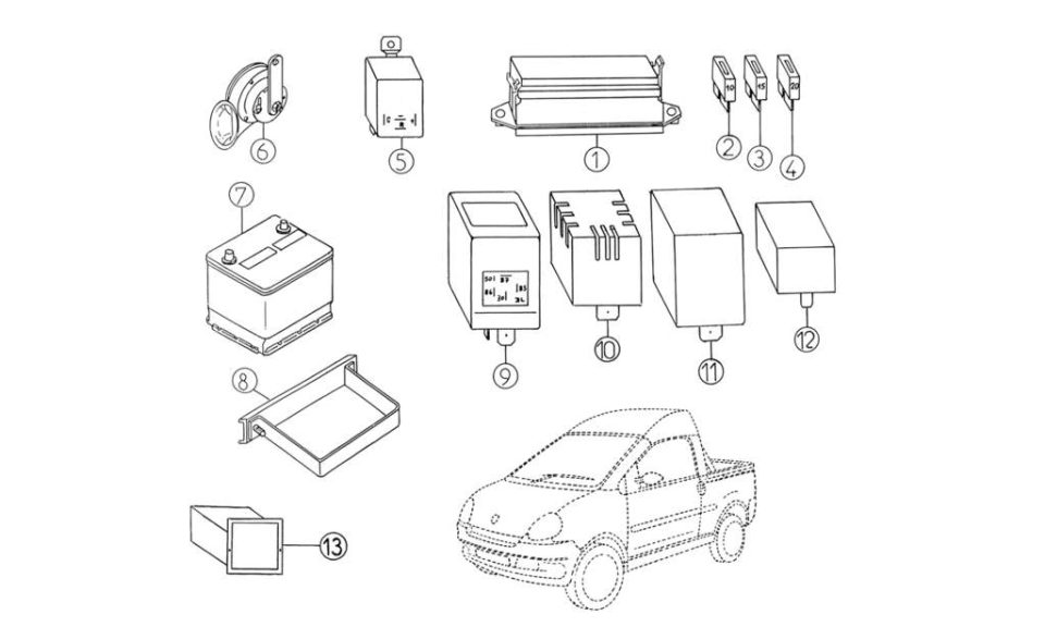 Tavola ricambi Aixam · Accessori Elettrici