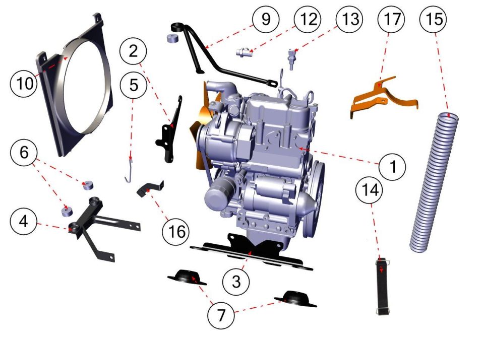 Tavola ricambi Aixam · Accessori motore