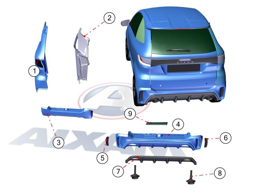 Tavola ricambi Aixam · Carrozzeria