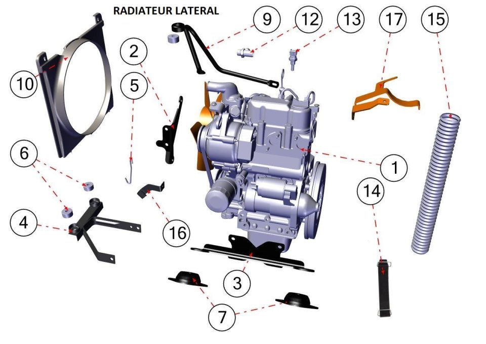 Tavola ricambi Aixam · Accessori motore