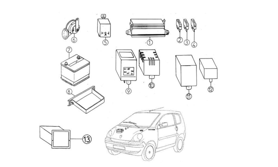Tavola ricambi Aixam · Accessori Elettrici