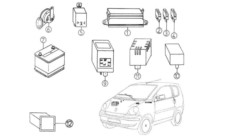 Tavola ricambi Aixam · Accessori Elettrici
