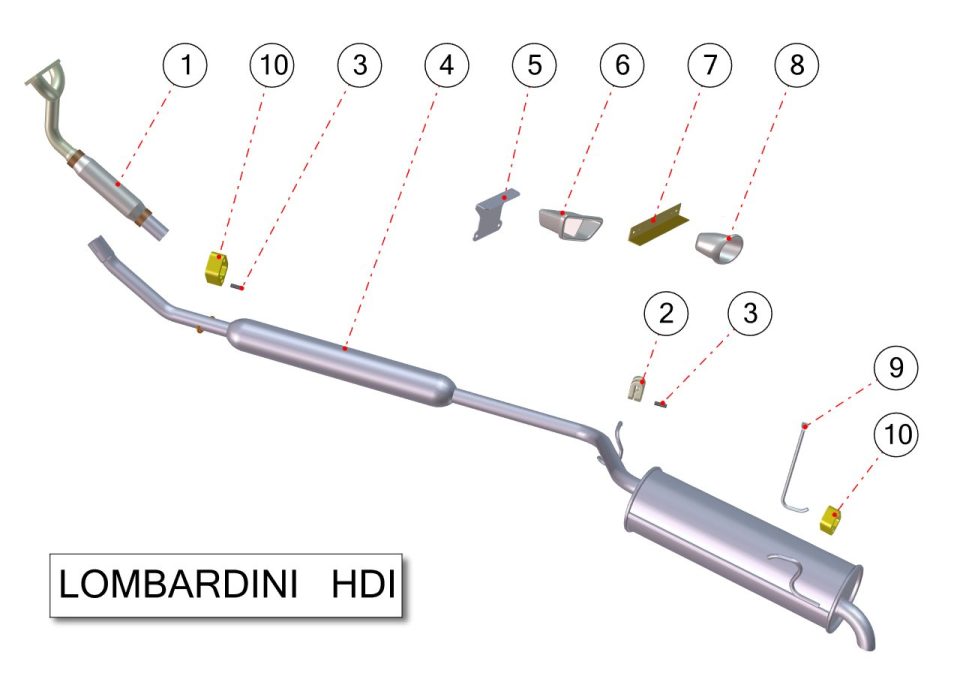 Tavola ricambi Aixam · Scarico