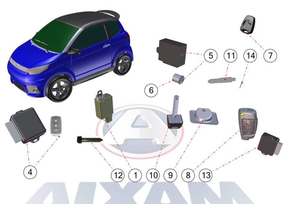 Tavola ricambi Aixam · Accessori Elettrici