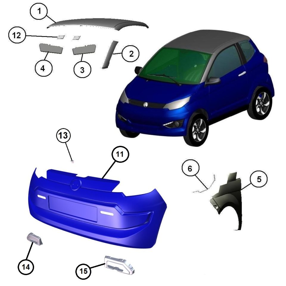 Tavola ricambi Aixam · Carrozzeria