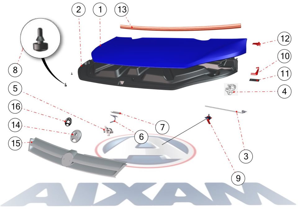 Tavola ricambi Aixam · Carrozzeria
