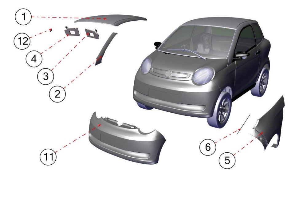 Tavola ricambi Aixam · Carrozzeria