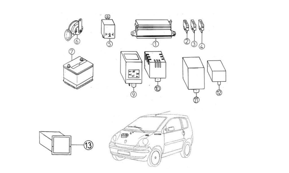 Tavola ricambi Aixam · Accessori Elettrici