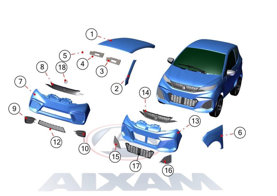 Tavola ricambi Aixam · Carrozzeria