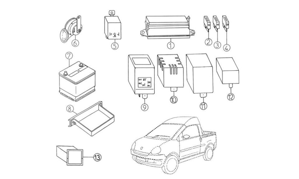 Tavola ricambi Aixam · Accessori Elettrici