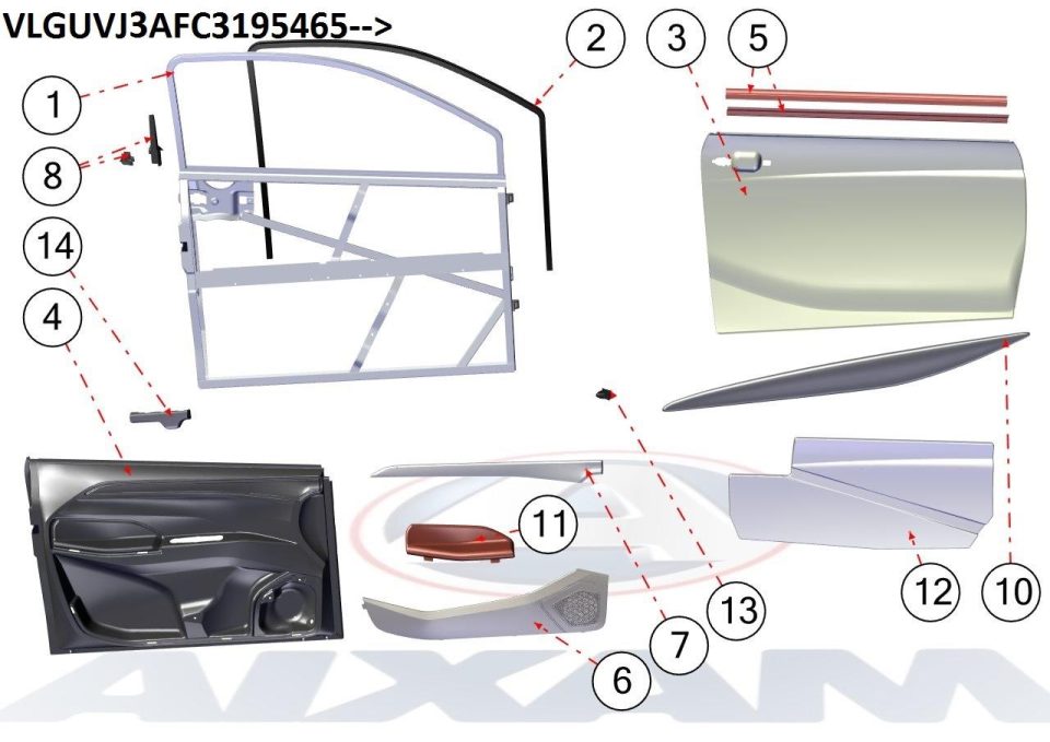 Tavola ricambi Aixam · Carrozzeria