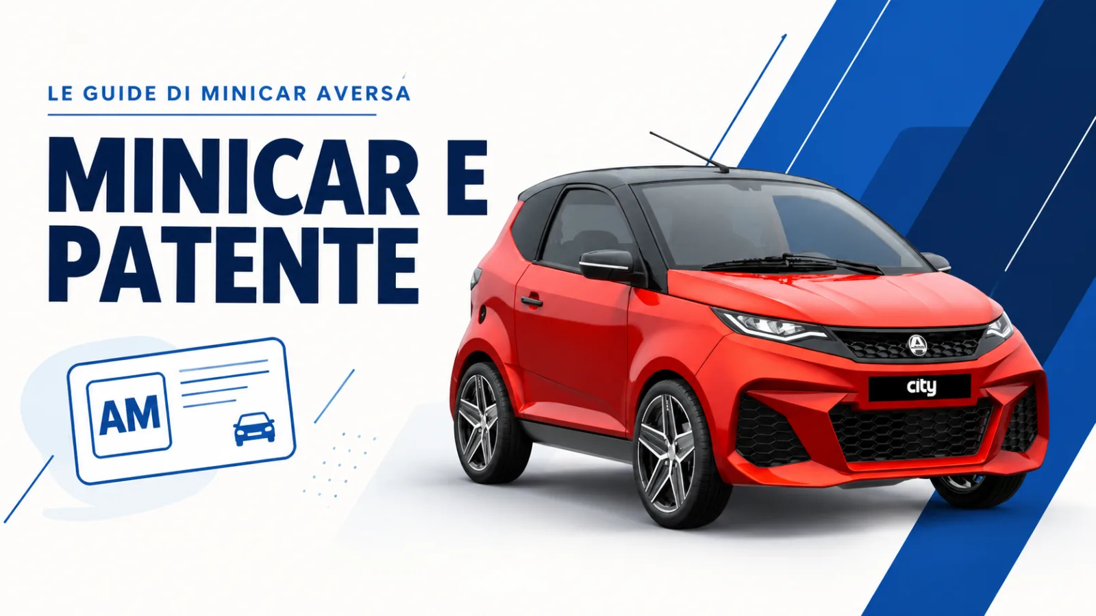 Copertina della guida alla patente AM con una Aixam City GTO rossa