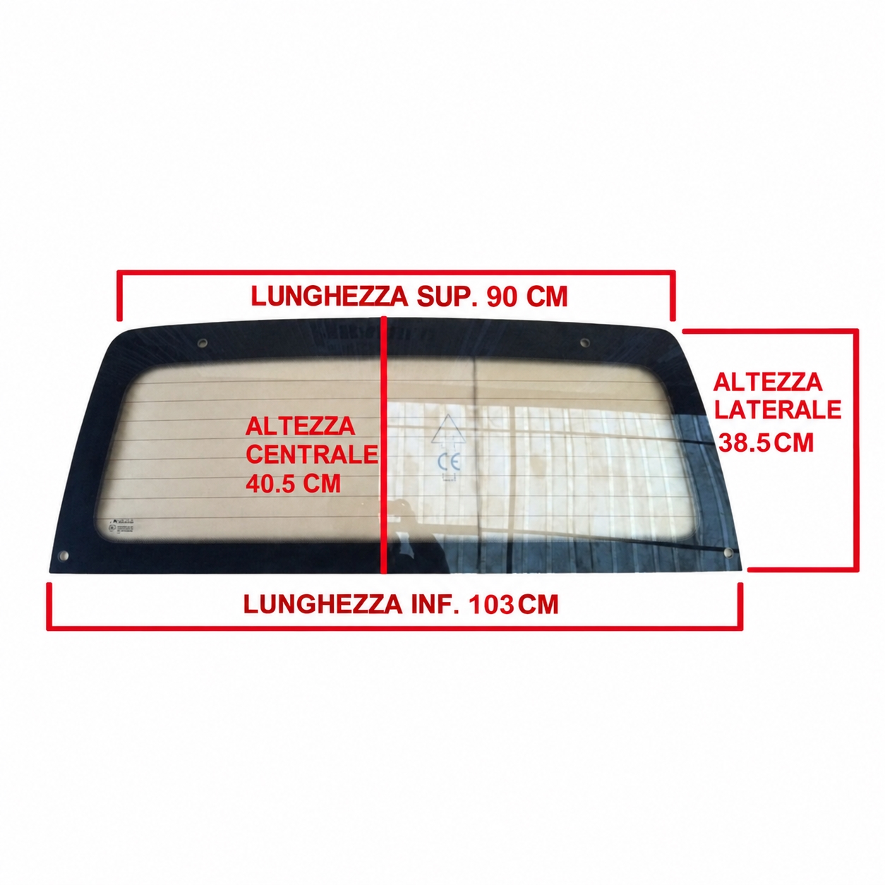 LUNOTTO POSTERIORE - CON SBRINATORE - MICROCAR VIRGO III - 1000429 - R.DOC NON ORIGINALE - MIC763001206